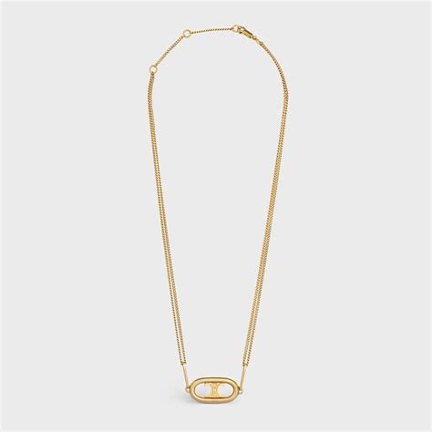 celine triomphe necklace|TRIOMPHE NECKLACE IN GOLD BRASS .